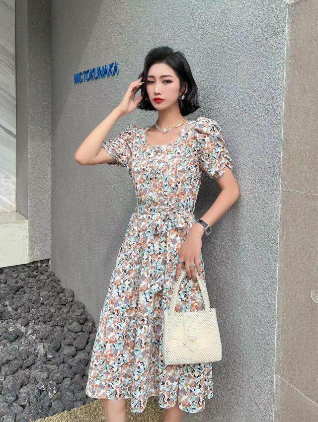 新款碎花连衣裙，四个尺码，两色，女装连衣裙，依柏璐(1F)