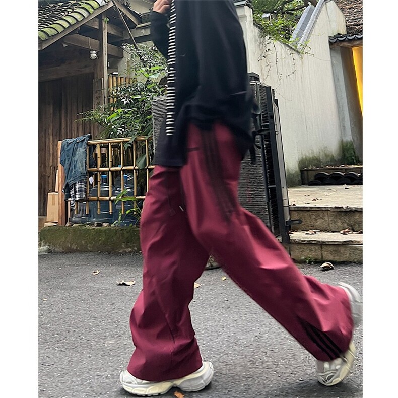 美式户外机能冲锋裤男2024秋冬季新款条纹工装裤宽松直筒休闲长裤,男装休闲裤,星座506A