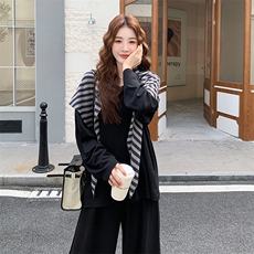 时尚休闲风卫衣披肩卫裤两件套女2025年秋季新款韩版百搭洋气套装，女装套装/套裙，浙宝305
