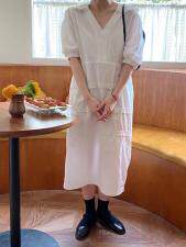 夏季新款韩版女装时尚宽松显瘦短袖连衣裙现货，女装连衣裙，雨木其