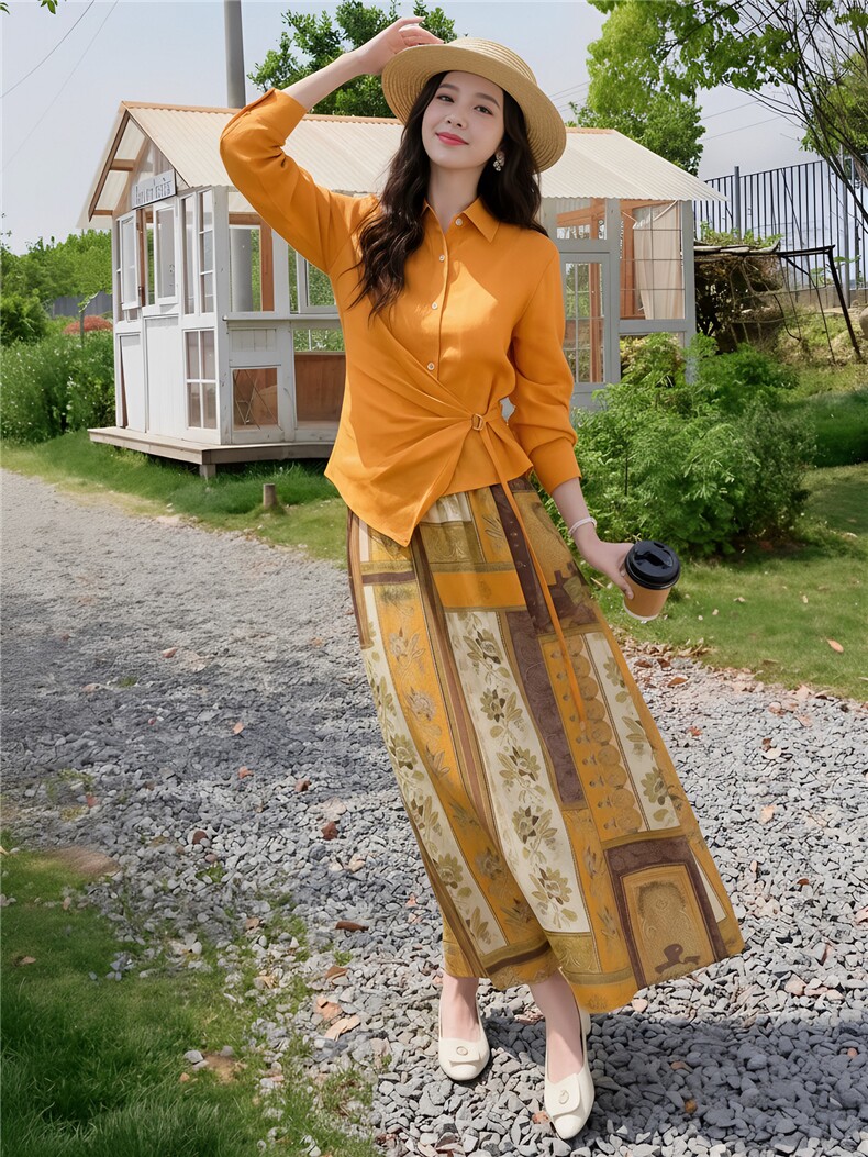 气质优雅套装裙女2026春装新款宽松藏肉显瘦旅游逛街舒适两件套,女装套装/套裙,姿萝菲