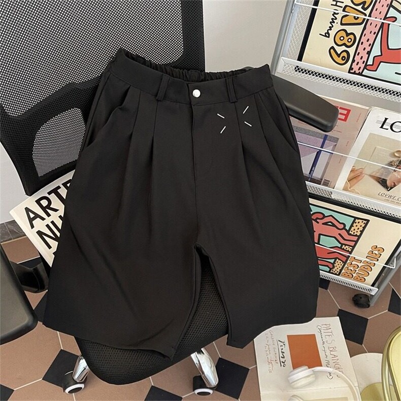 V084-P35美式休闲西装短裤夏季新款宽松中裤垂感五分西裤子，男装西裤，星座911-1