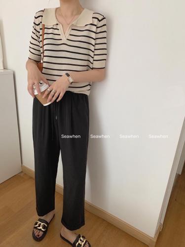 【现货】5882天丝亚麻挽脚阔腿裤,女装,海维恩