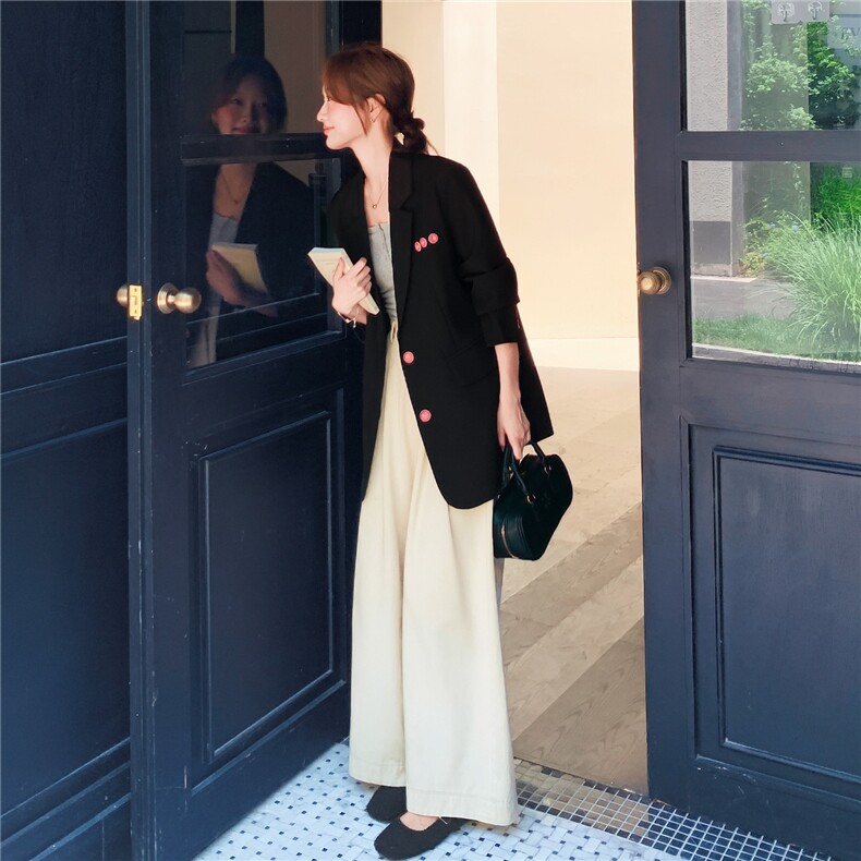 现货！黑色休闲小西装外套女春秋气质小众西服2C325-501P145K208,女装西装,2C325