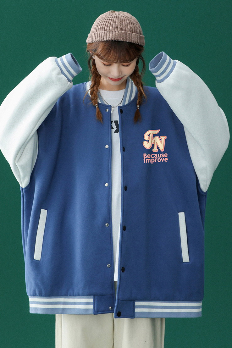 2022春季新品韩版JN印花宽松夹克情侣棒球服外套G93P65控88,男装夹克,A247A