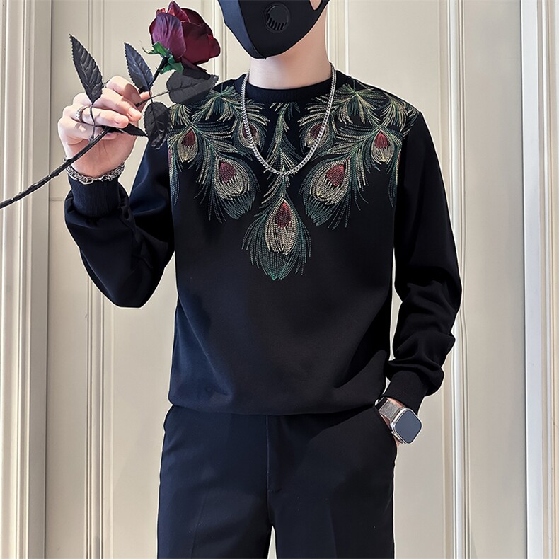 高级感痞帅卫衣外套男圆领印花社会小伙店主风301C-WY38-P58控78,女装短外套,星座301C（原B323）