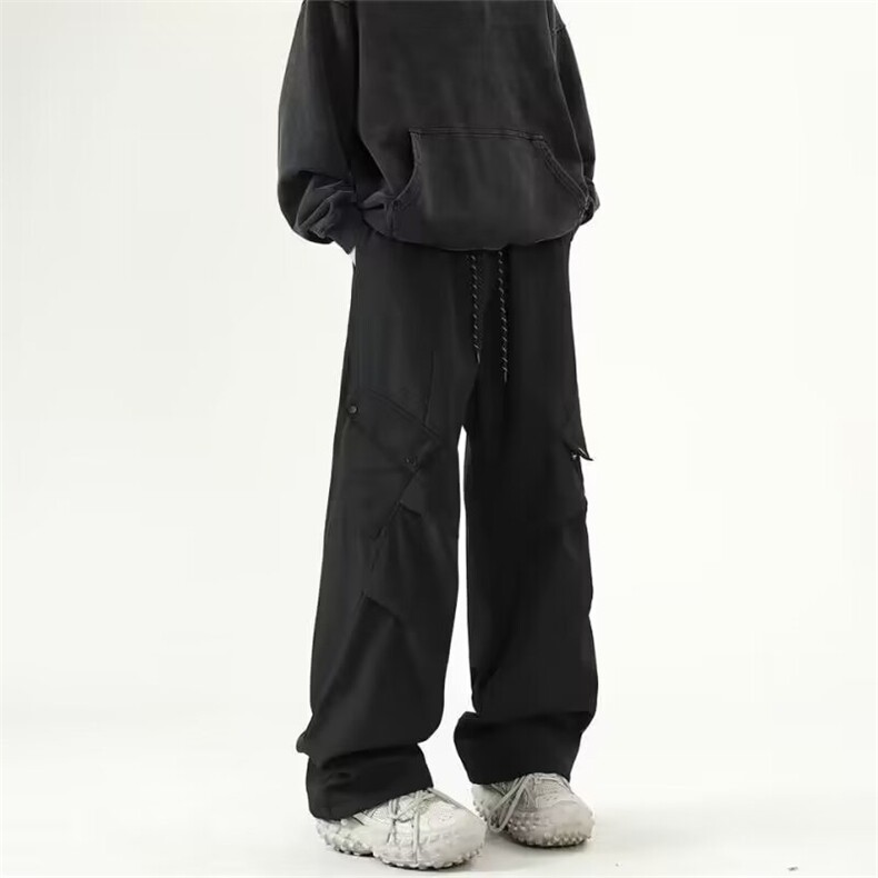 冲锋裤子男女生款春秋机能风户外防水工装伞兵裤宽松直筒休闲裤潮图片