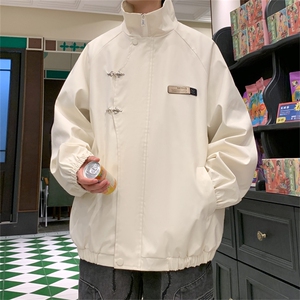 JK102/P65春装现货新款设计感金属飞机扣夹克男防水大码宽松外套图片