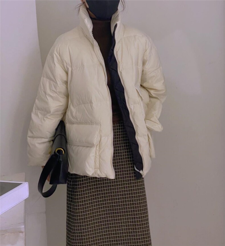 拼色羽绒服，女装羽绒服，驿谷