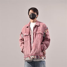 美式复古做旧拼接牛仔外套春秋新款宽松显瘦夹克上衣休闲潮，男装工装外套，星座1210-1