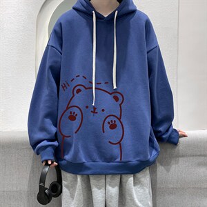 WY2236-P35 加绒款-P40 纯棉连帽卫衣男大码运动帽衫宽松薄外套男图片