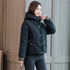 棉衣/棉服长袖短款直筒修身时尚百搭2020年冬季连帽，女装棉衣/棉服，贵人树