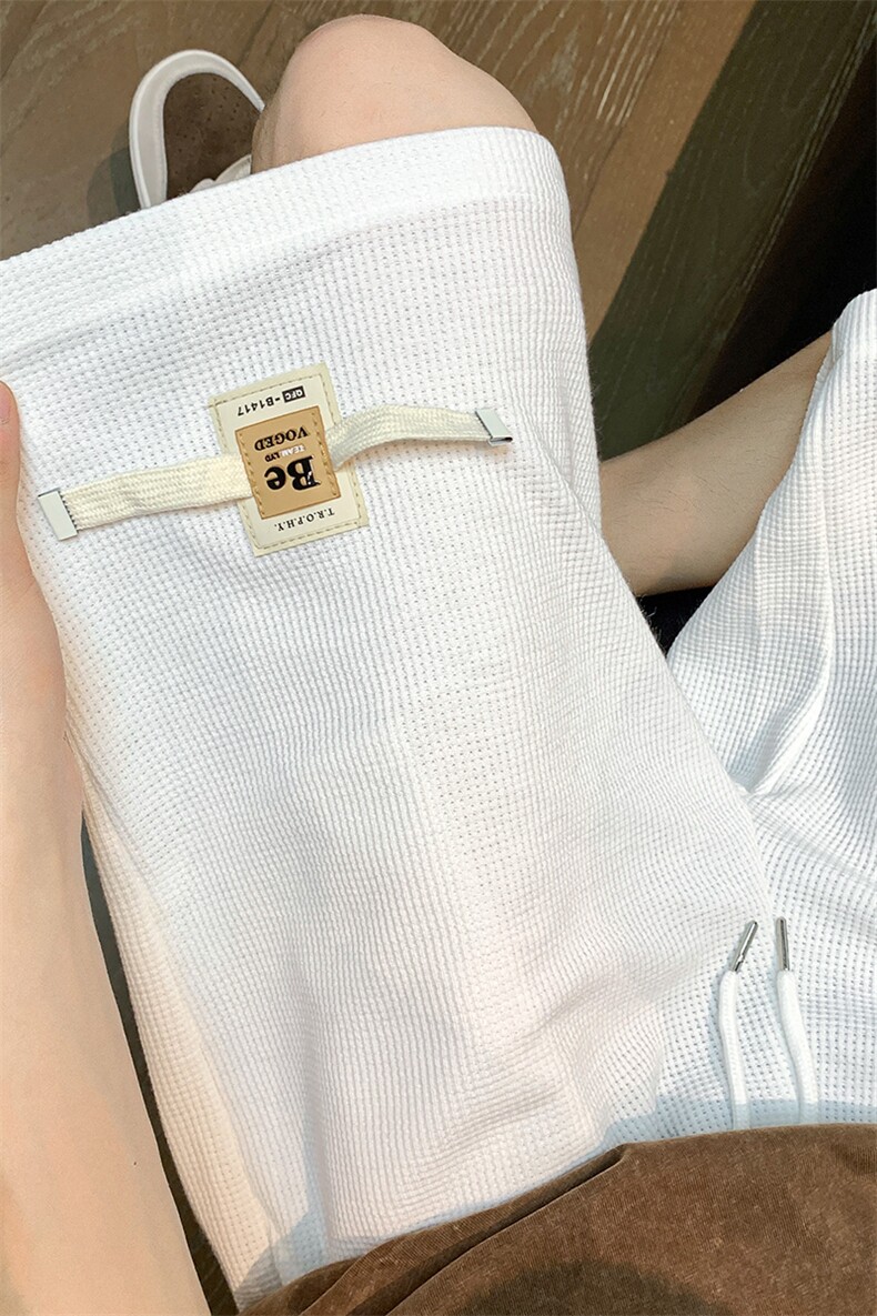 8XL-M华夫格纹理篮球短裤男休闲大码松紧系绳五分裤DK1508P40控58,男装休闲裤,电商D206-1