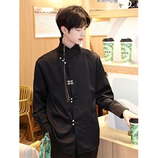 暗黑新中式立领西装男金属扣长袖衬衫炸街网红同款C3300，男装西服套装，星座1116A（原606A-3）