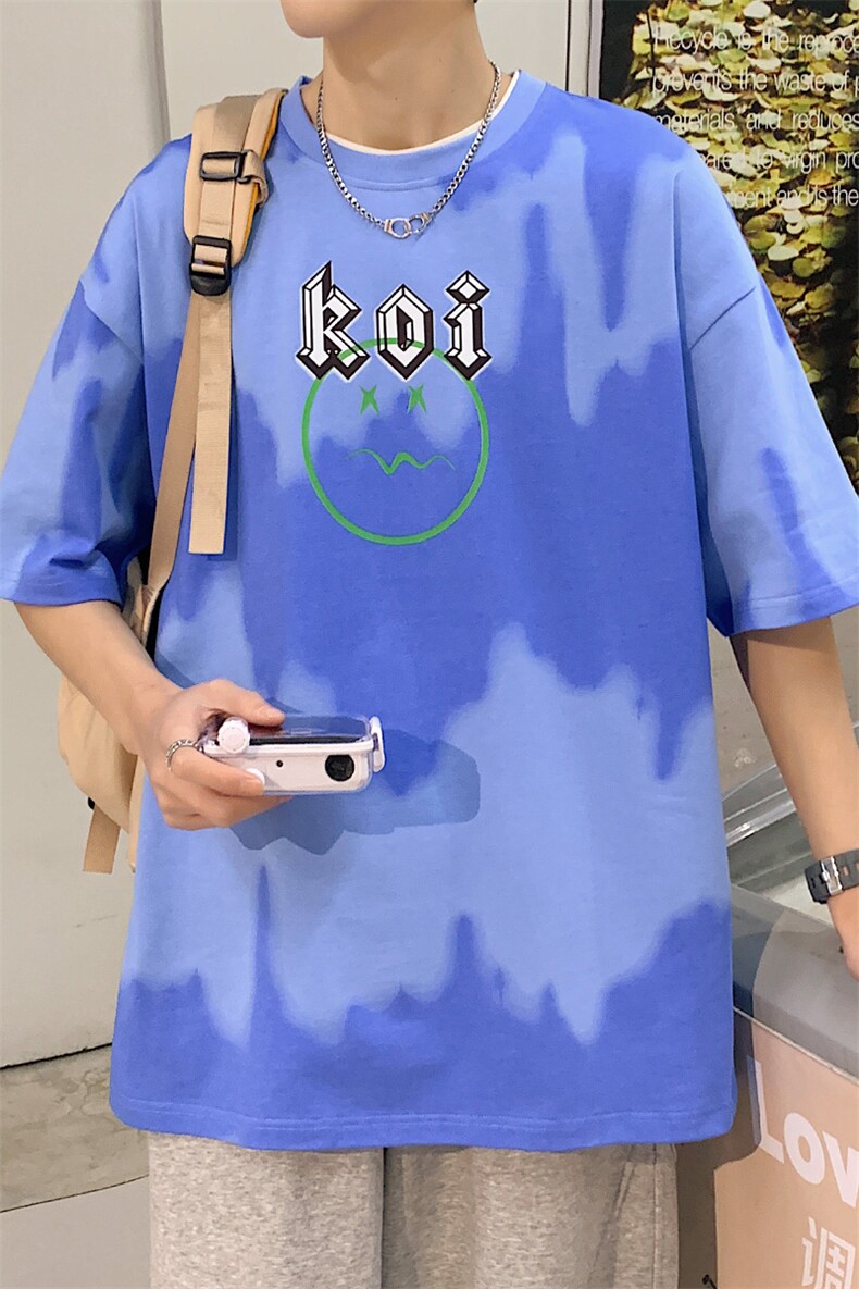 夏装学生渐变纯棉百搭T恤短袖男女创意印花半袖1599-P45控价68,男装T恤,电商A441-1
