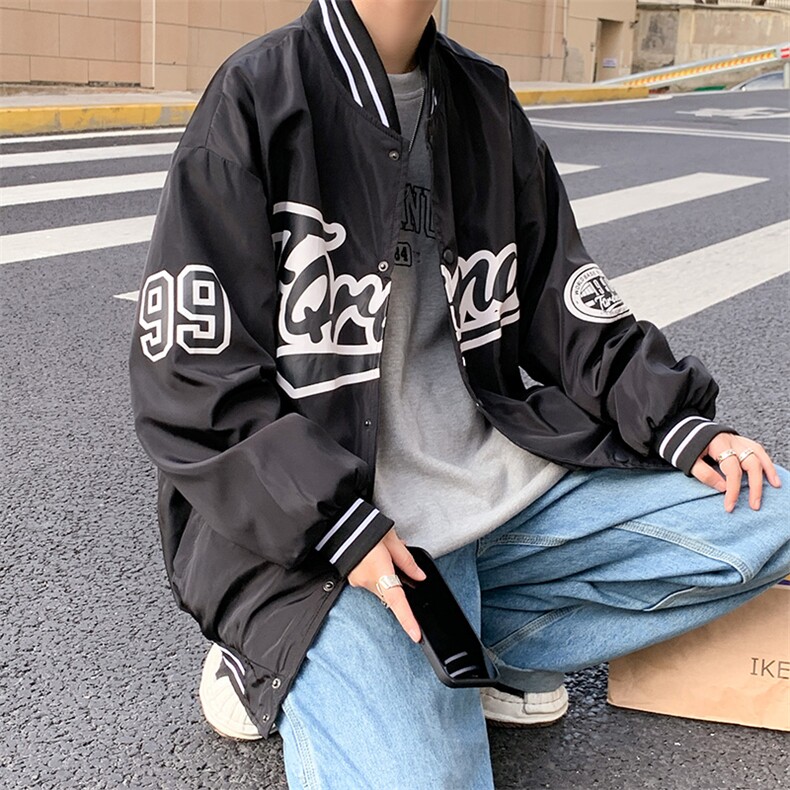 夹克男春秋季宽松ins高街棒球服街头嘻哈宽松情侣外套JK630-P65图片