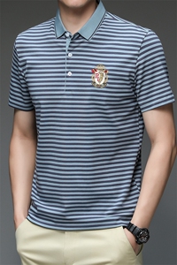 2024新款男士短袖t恤衣服中年商务打底衫上衣polo衫HMQ301-P63图片