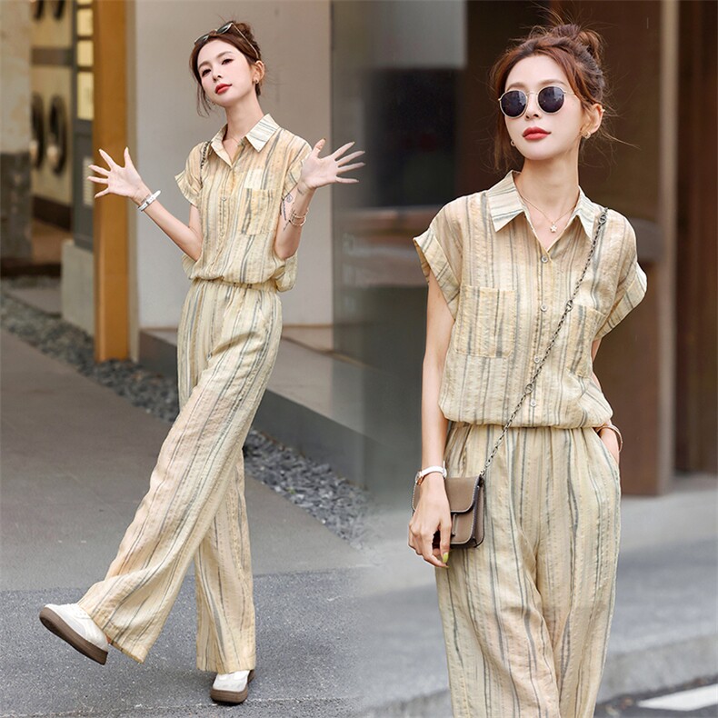 夏季穿搭时尚套装女2025夏装新款洋气减龄显瘦休闲百搭两件套潮，女装套装/套裙，梦依杭