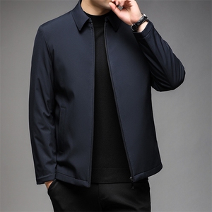 秋冬季新款男士翻领棉服中年商务休闲棉衣男爸爸装加厚保暖外套图片