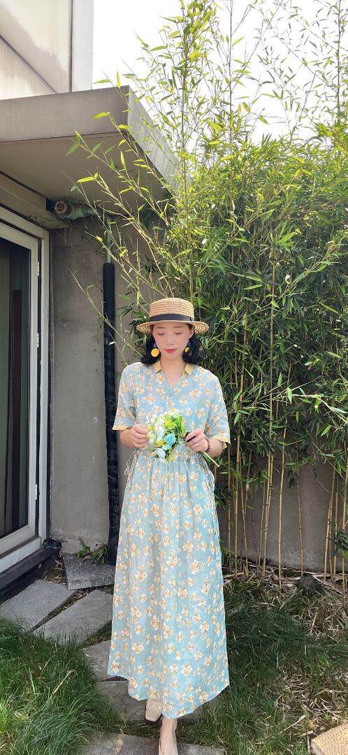 纯苎连衣裙小衫裤子裙子衬衣 时尚风 风淑女风休闲风，女装连衣裙，川哲