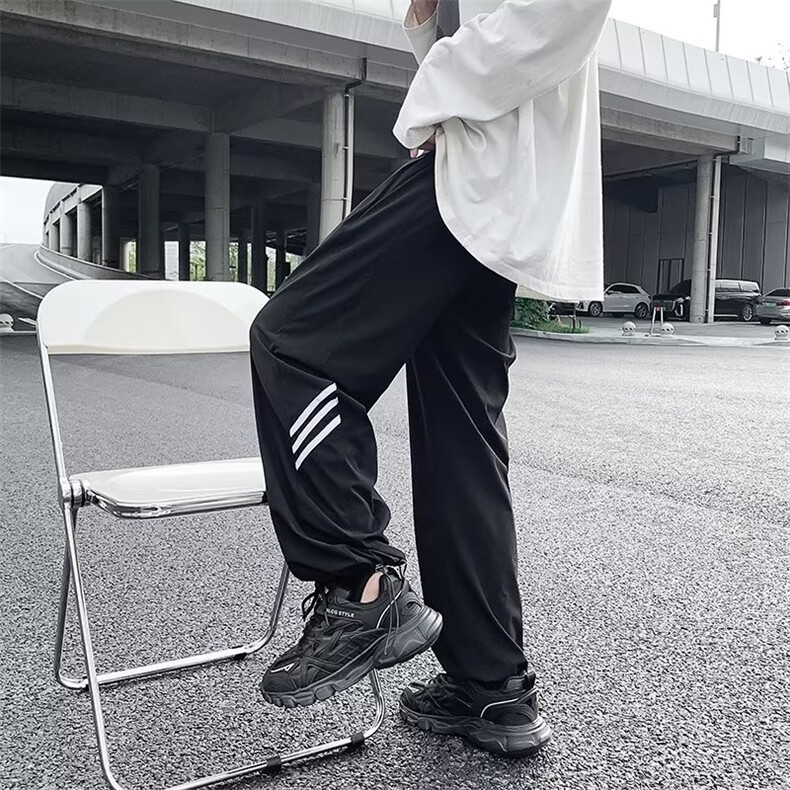 休闲裤男韩版潮流高街拼色运动裤2025秋季新款ins束脚裤K4455-P33,女装休闲裤,星座412