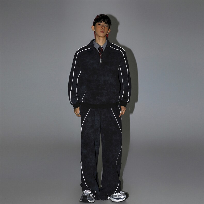 可二开脏脏灰扎染套装大码M-5XL卫衣WY78064P68卫裤WK78065P68，男装休闲套装，星座226-1