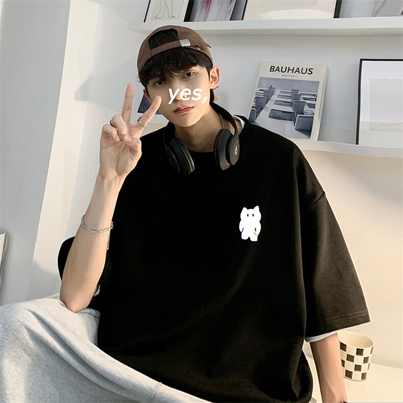 量大优供视频220克美式短袖t恤T3225得物直播有280克品质,男装T恤,电商A486
