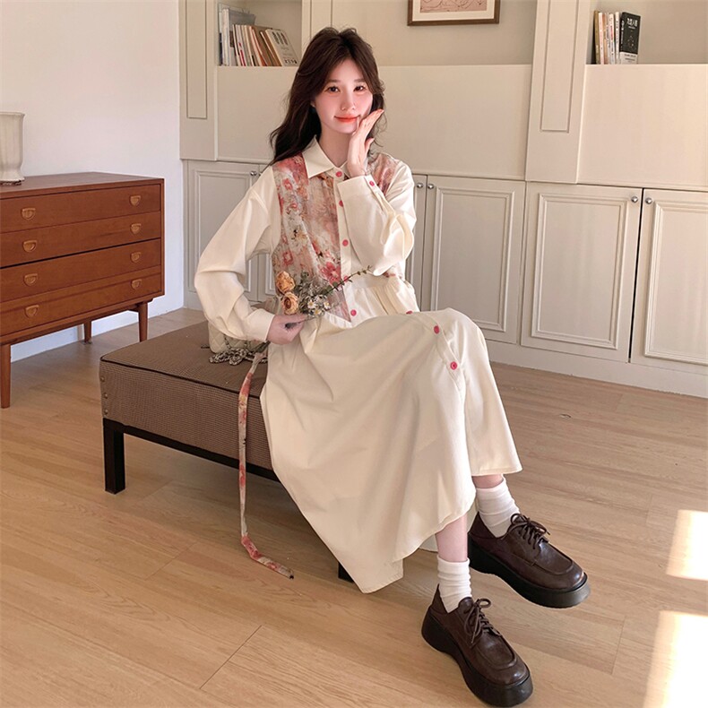 春现轻风印花瘦腰显瘦连衣裙B190-5011-P140-K198,女装连衣裙,2B190