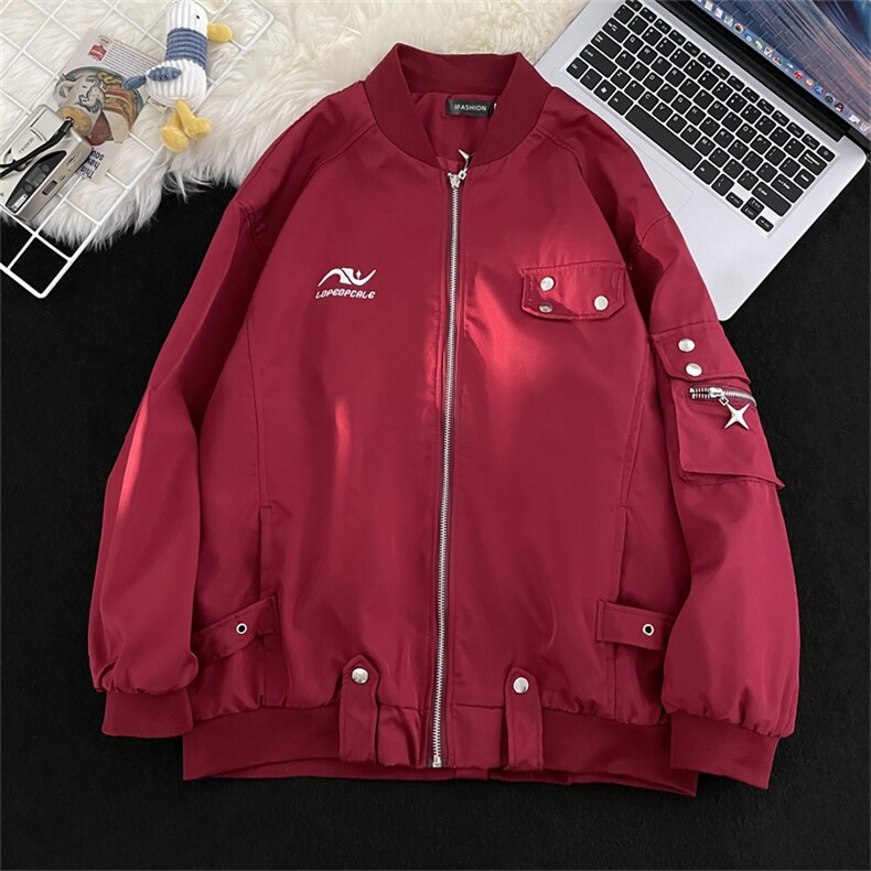 A880-P50高街ins潮牌情侣棒球服秋季新款飞行员机能风夹克外套男,男装夹克,星座512-6