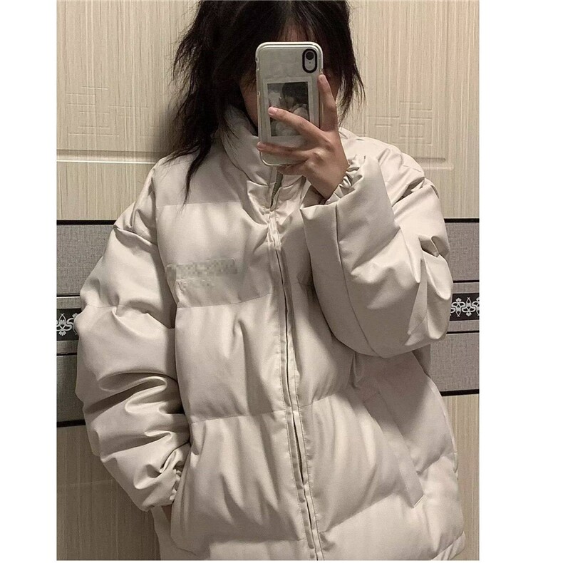 拉链标准纯色潮流新款潮青少年男女立领保暖pu皮字母刺绣棉服,男装棉衣,星座506A
