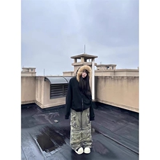 1506A/GF060/P62美式复古宽松简约连帽开衫卫衣，男装卫衣，星座1506A