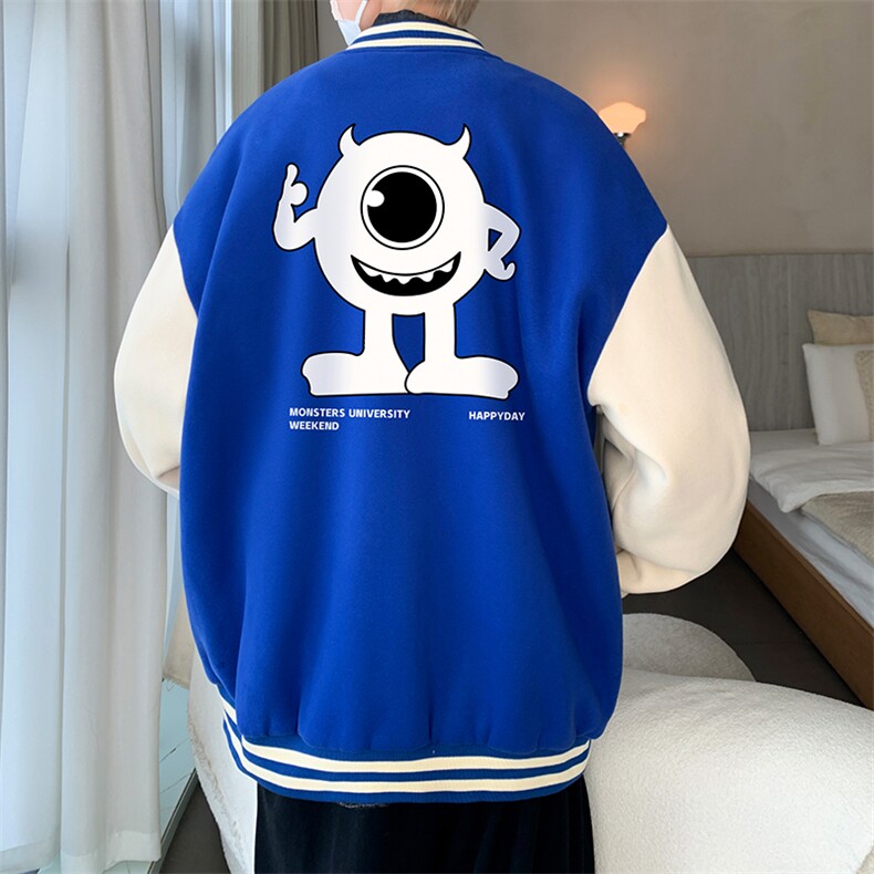 摇粒绒棒球服男大码开衫卫衣男夹克BF86327-P65,男装夹克,电商A040