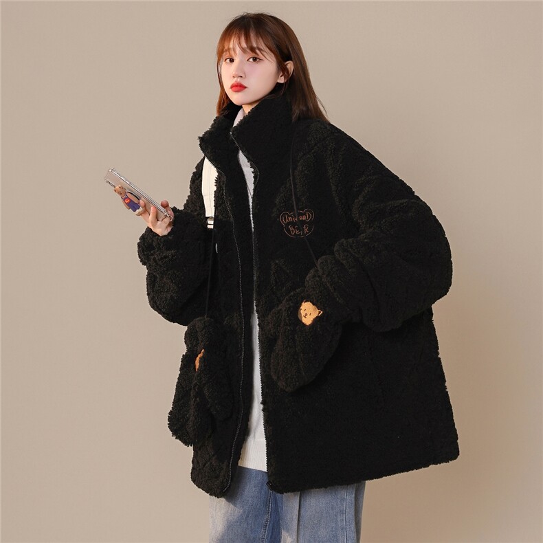 2024冬季羊羔毛加厚外套女刺绣棉服送手套B213-6983-P138控158,女装棉衣/棉服,星座617A-4