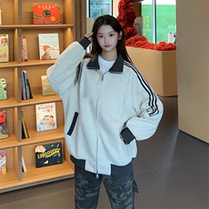 抖音得物高品质26春装美式高街重磅结构拼接织带立领卫衣外套CM42，女装短外套，电商A486-1