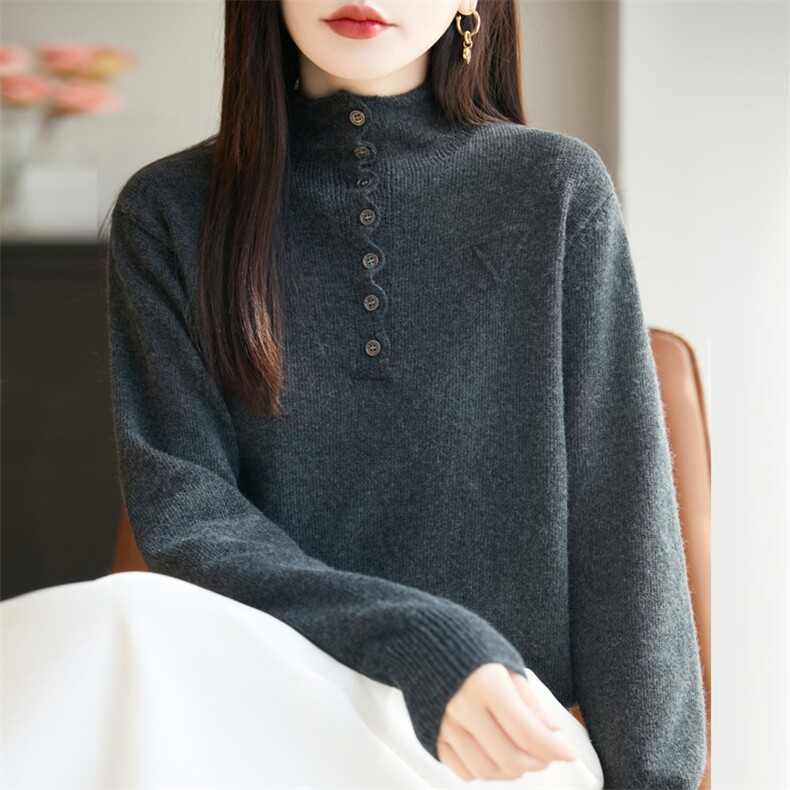 2025年秋季常规款常规单件长袖花边扣三角标,针织衫/毛衣,暖娇绒