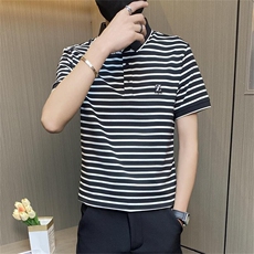 PL043-特P40条纹短袖polo衫男夏季修身翻领t恤潮牌男装潮流半袖男，男装Polo衫，电商D310B