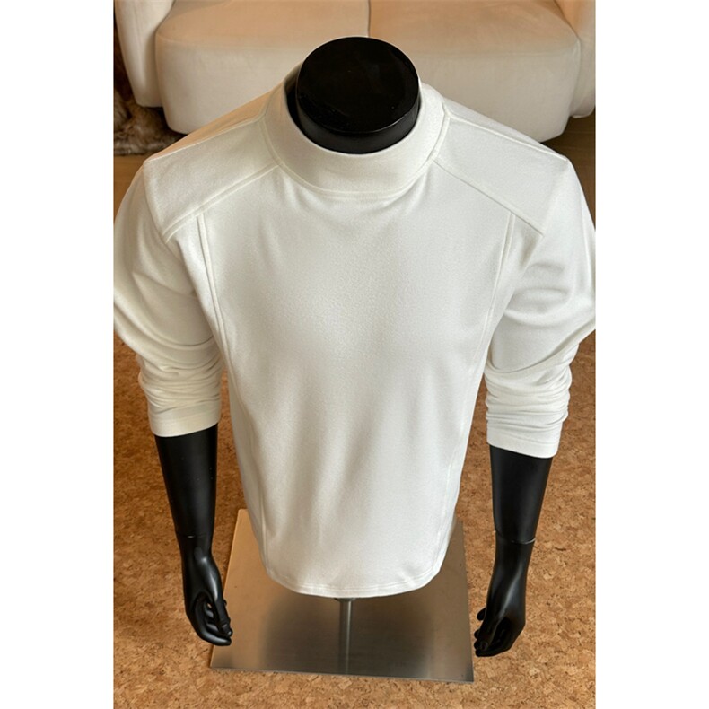 2025冬季新款港风假模大码德绒半高领T恤M-5XHT251056-特P13.5，男装T恤，电商A022