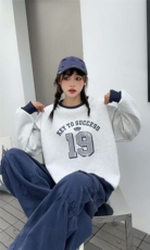 2025年秋季套头单件撞色圆领卫衣，女装卫衣/绒衫，湘姗