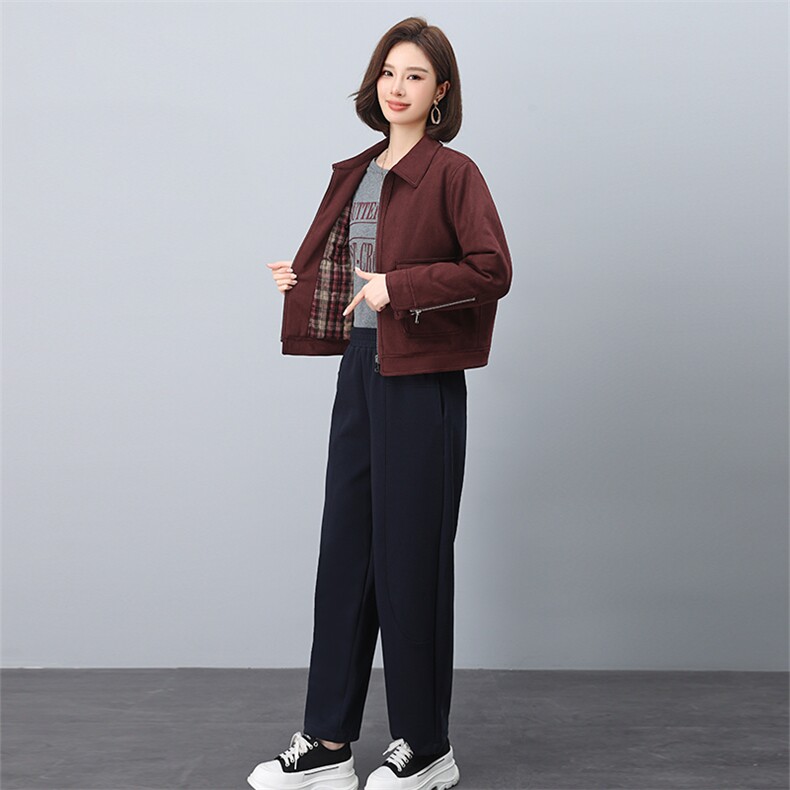 叶笙衣套装1186-118麂皮绒加棉套装,女装套装/套裙,叶笙衣