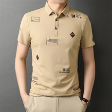 夏季新款男士翻领短袖t恤中年有领男装上衣服休闲POLO衫，男装T恤，电商B212（原钱塘6029）