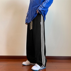 KP700P35港风条纹休闲裤男包边包条宽松大码束脚卫裤，男装休闲裤，星座1204-3
