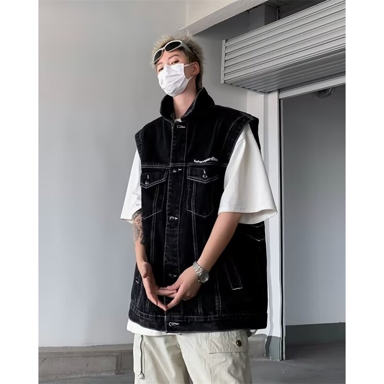F398P55男生秋装新中式潮牛仔外套男复古宽松水洗做,男装工装外套,星座512-6