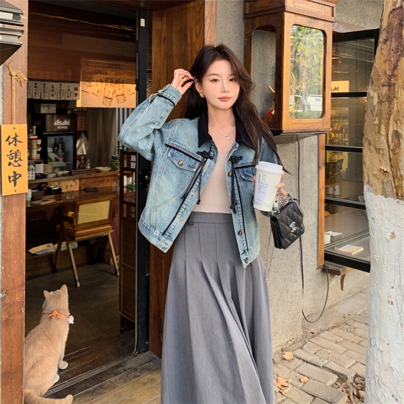 2024年春季新款时尚潮流牛仔外套，女装牛仔外套，依曼迪