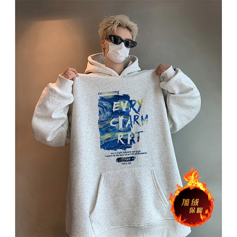 抖音得物供货 提供视频秋冬重磅美式宽松织带连帽卫衣04179图片