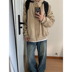 纯色复古格子飞行员夹克棒球服外套JK7434特P75，男装夹克，星座908-1