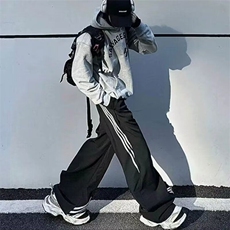 机能冲锋条纹裤子潮牌痞帅炸街男宽松阔腿休闲裤KA795，男装休闲裤，星座1116A（原606A-3）