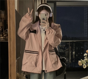 户外登山服冲锋衣夹克潮牌秋季新款情侣运动学院风外套C348-85图片