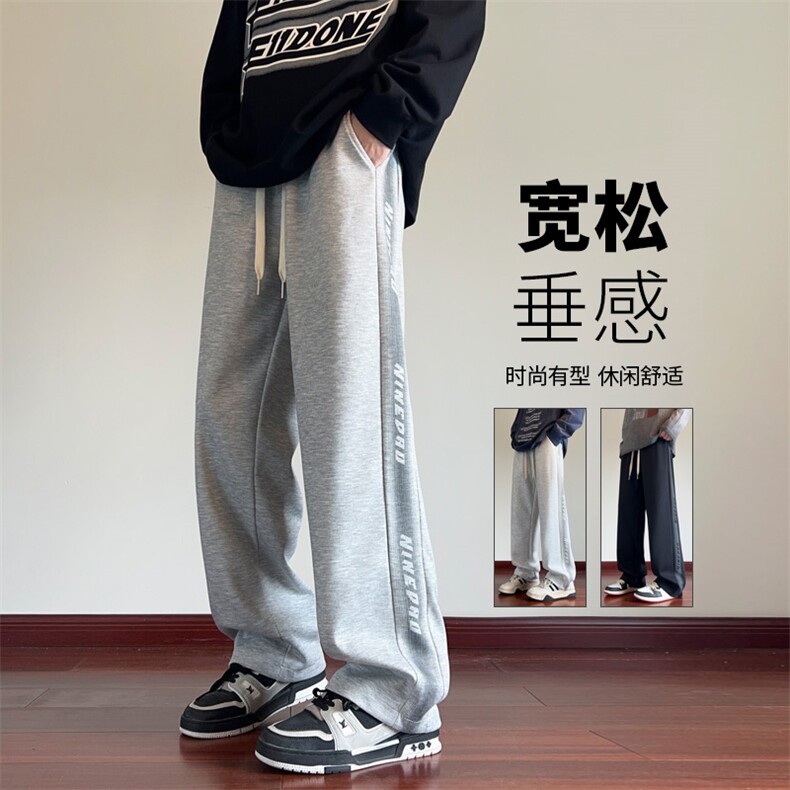 ！2025秋冬新款男士宽松直筒运动裤情侣卫裤WK2049特P38图片