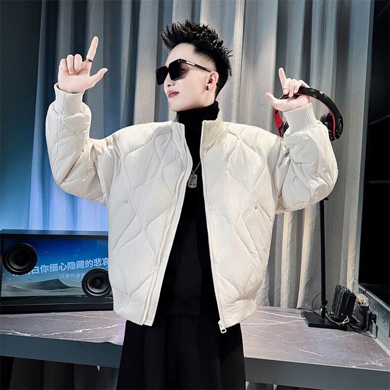 冬季新款男士立领棉衣男潮流简约菱格棉服外套MY8602-P148，男装棉衣，电商A368