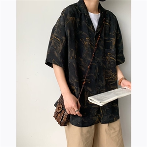 流苏衬衣男士夏季宽松新中式短袖衬衫潮流休闲痞帅半袖外套图片